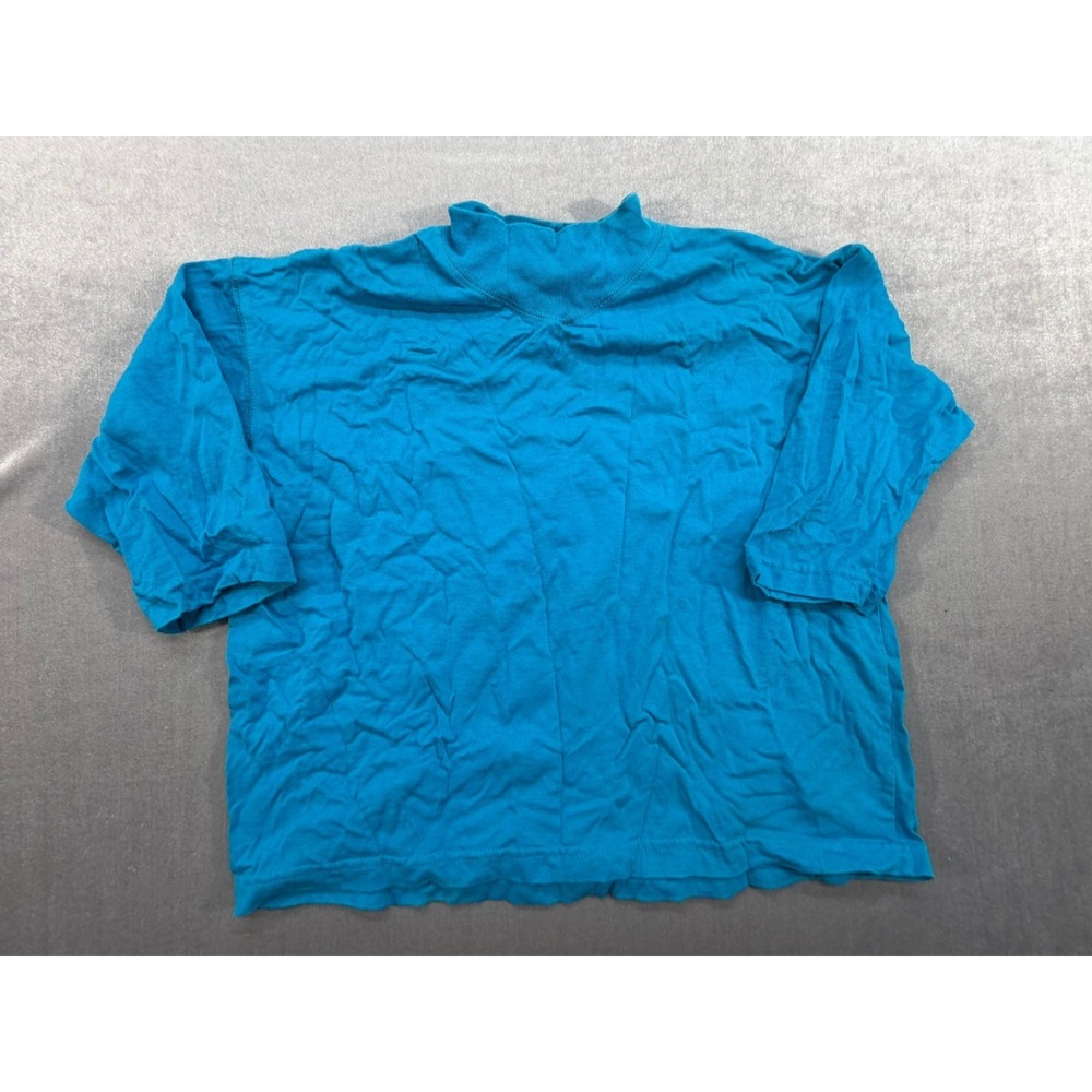 Vintage Forenza Made in USA Women Pullover Sweater Shirt 3/4 Sleeve Medium Blue
